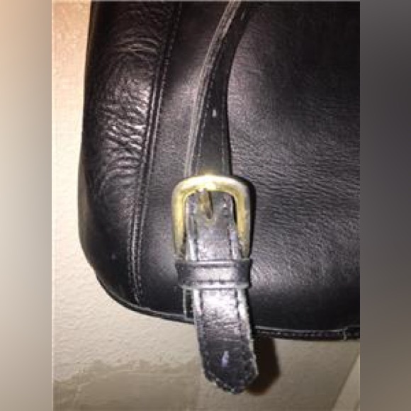 Coach Vintage Daypack Drawstring Black Glove Leather Backpack Bucket Hand Bag - Picture 4 of 7